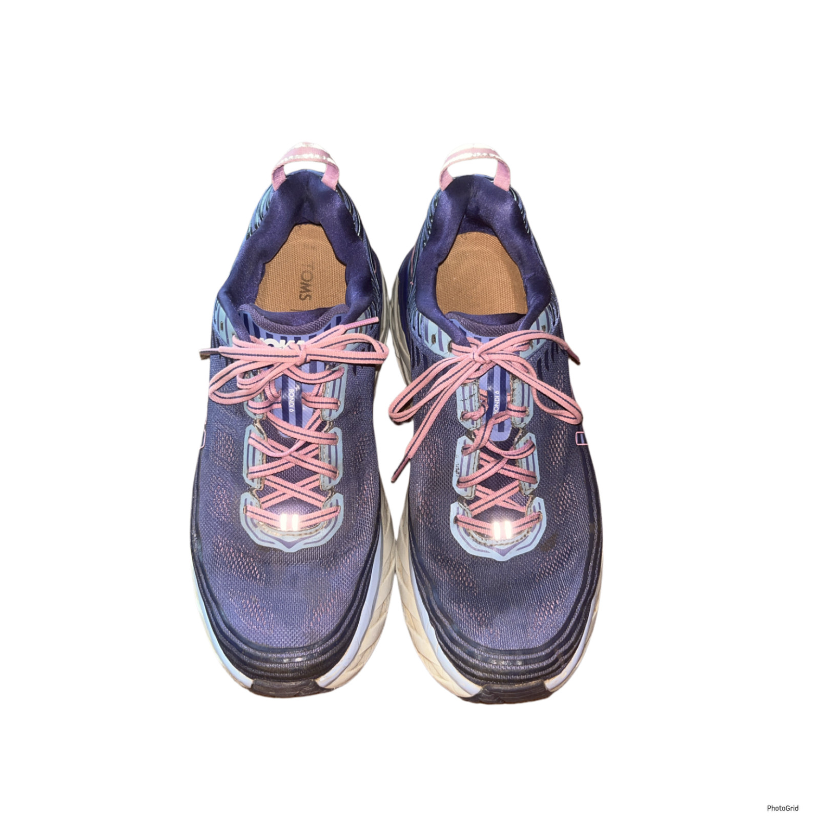 Hoka Bondi 6 Women’s 12 Purple Blue Pink Running Shoes Athletic Sneakers Read