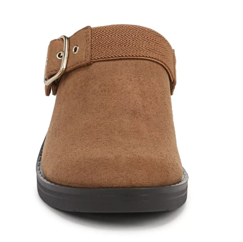 Bzees Open Book Clogs Brown Mules With Buckle Size 9W NEW
