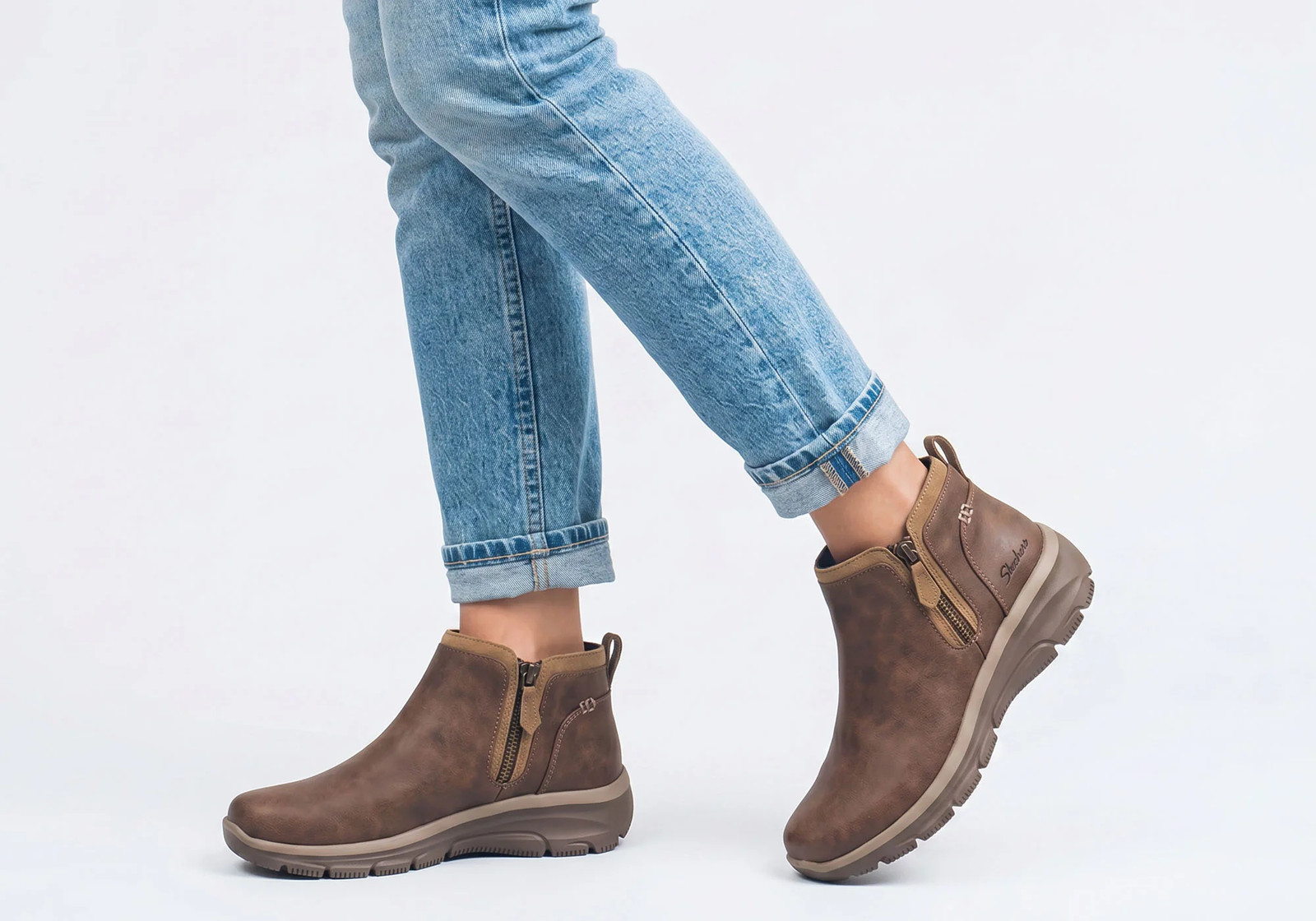 Skechers Womens Easy Going Fall View Comfortable Ankle Boots
