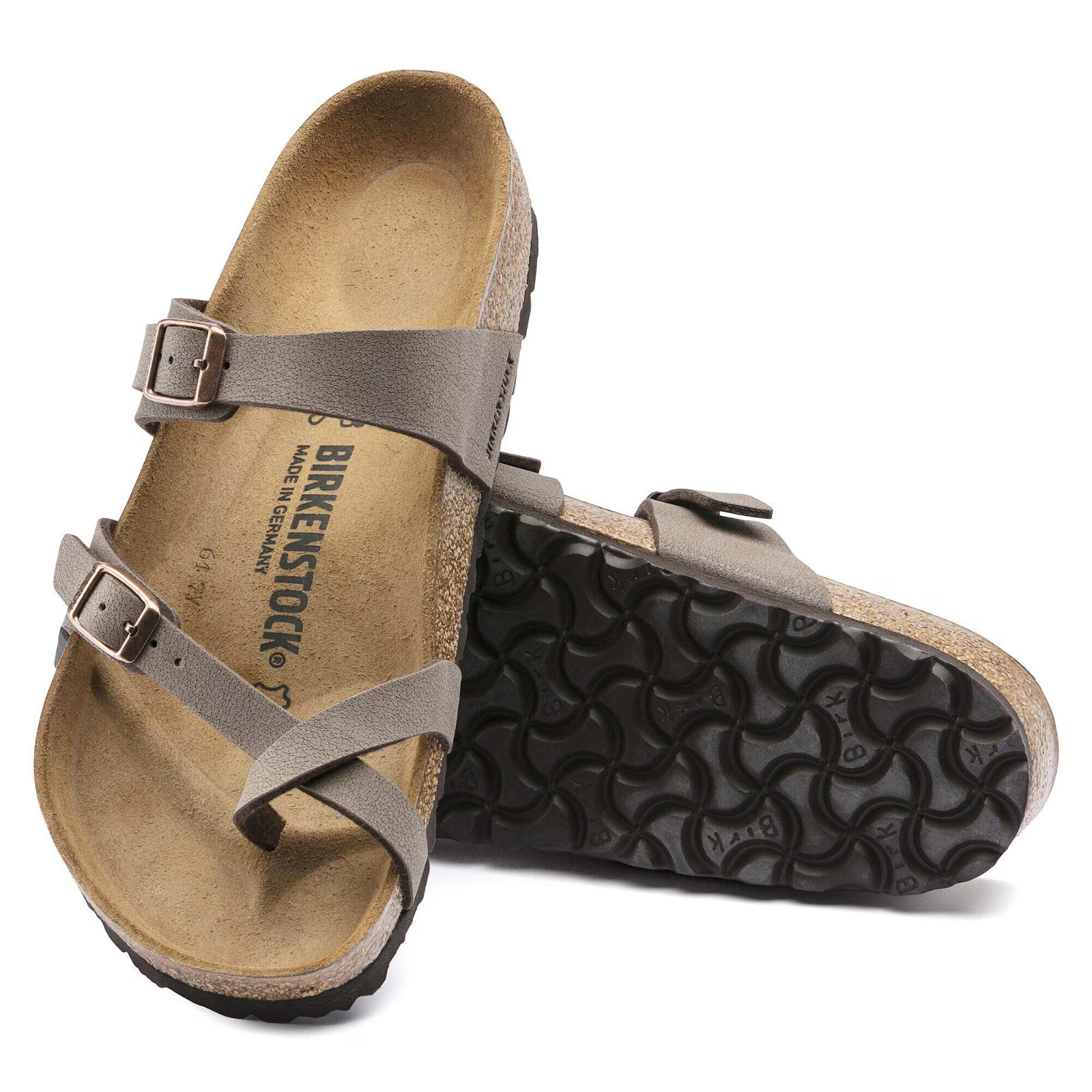 New with Box Birkenstock Mayari Birkibuc Mocha Birko-Flor Sandals Unisex Shoes