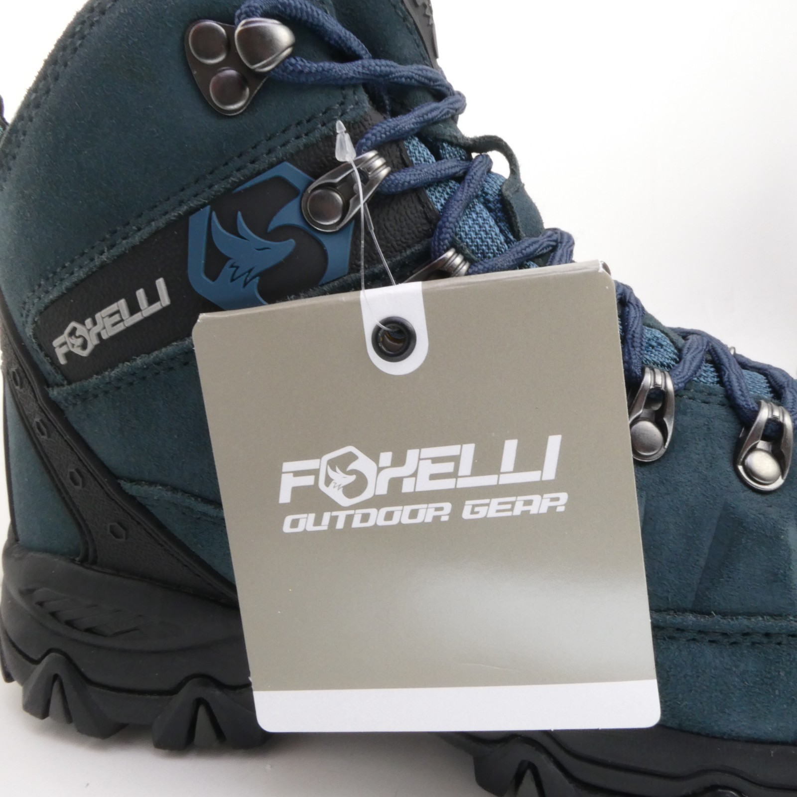 Foxelli Women’s US 8.5 Hiking Boots – Waterproof Breathable Suede Leather Blue