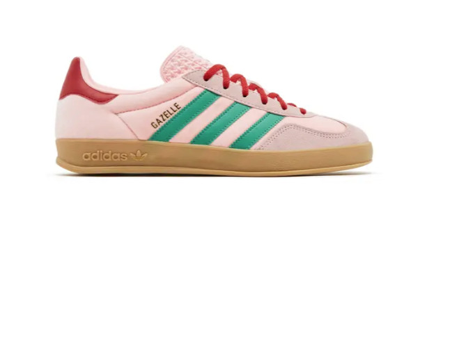 Adidas Gazelle Indoor Women’s Shoes, Court Green/Glow Pink/Gum