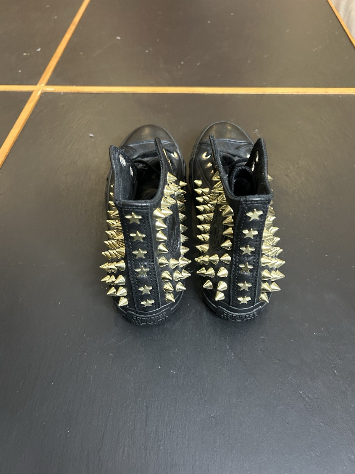 Converse Black with Gold Spikes Women’s Sneakers Size 7 NWOB