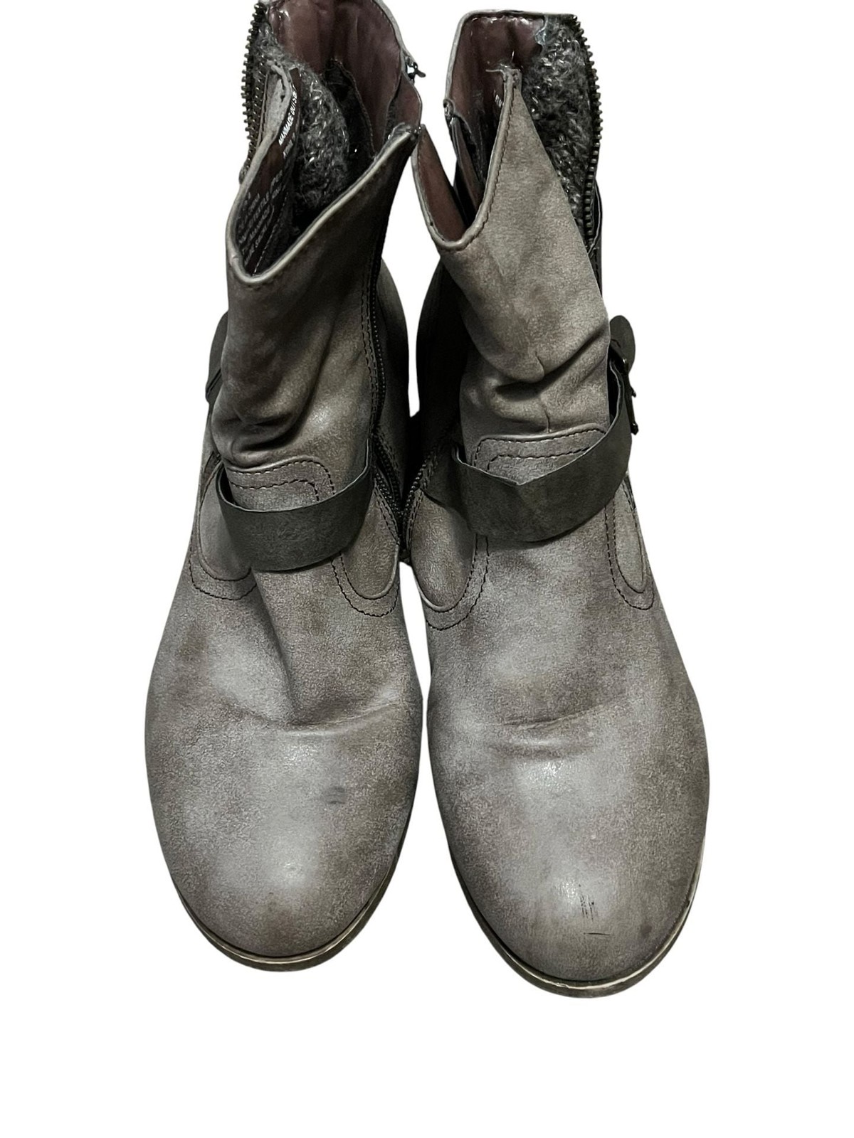 SO Authentic American Heritage Charcoal Buckle Ankle Booties