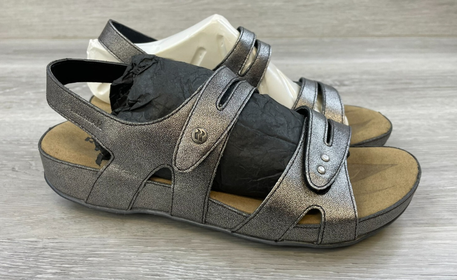 Romika Fidschi Women’s Sandal 6 Silver Leather Slip-On Ankle Strap Comfort Shoes