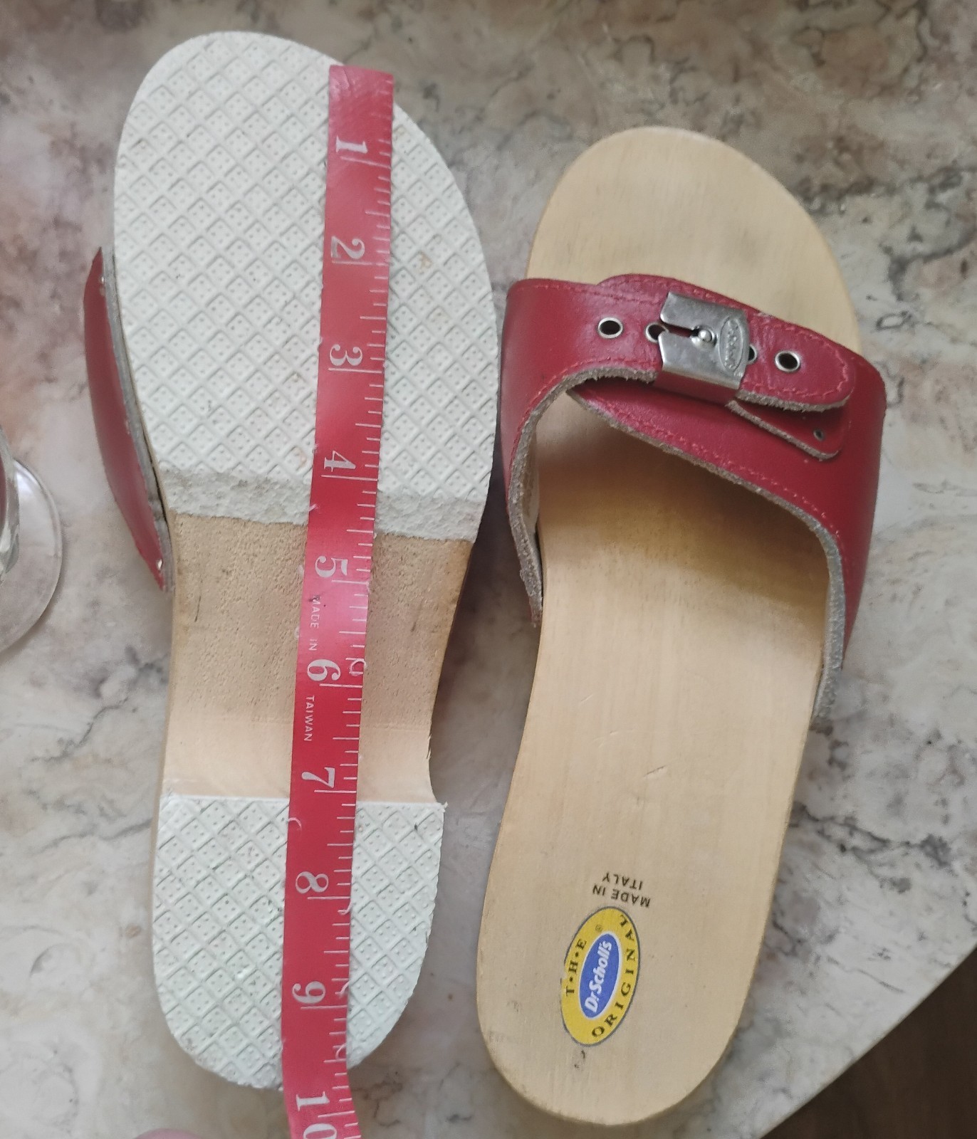 Original vintage Dr. Scholls red leather exercise sandals sandals sz 9 Italy