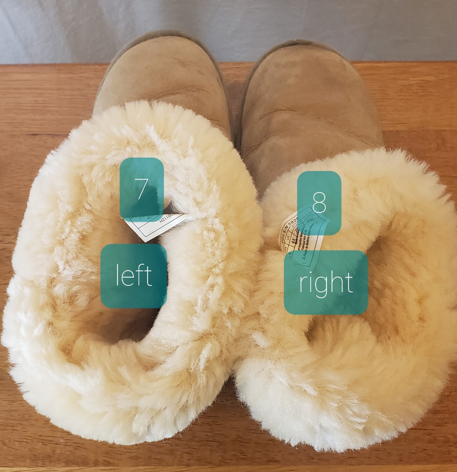 Ugg Boots 7 Left 8 Right Women Light Tan Mismatched Size