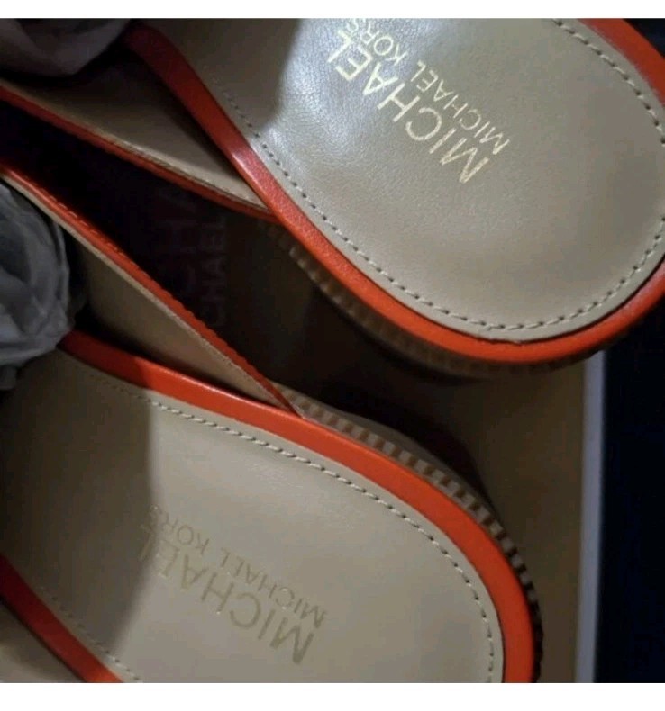 Michael Kors Women’s Leather Platform Mule Block Heel Slip-On Closed Toe 8