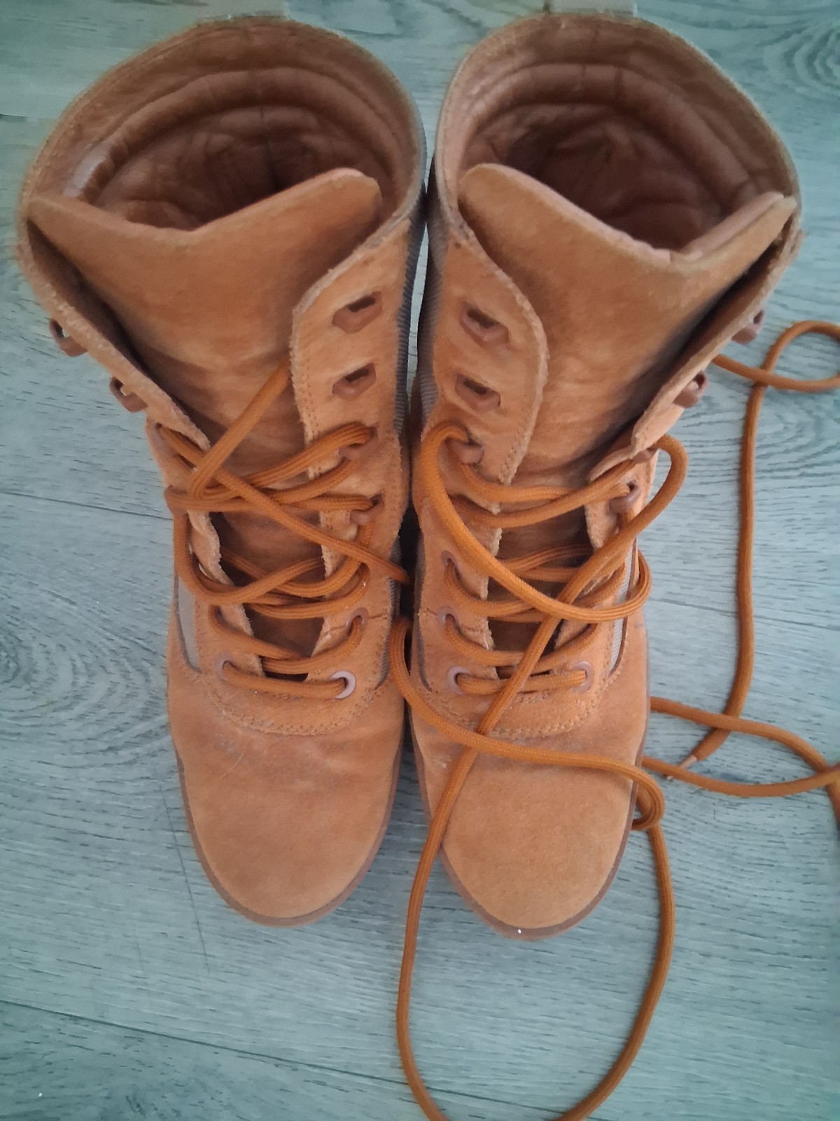 Yeezy Season 3 Burnt Sienna Orange Combat Boot 41 Leather Suede YZY Gap Kanye.