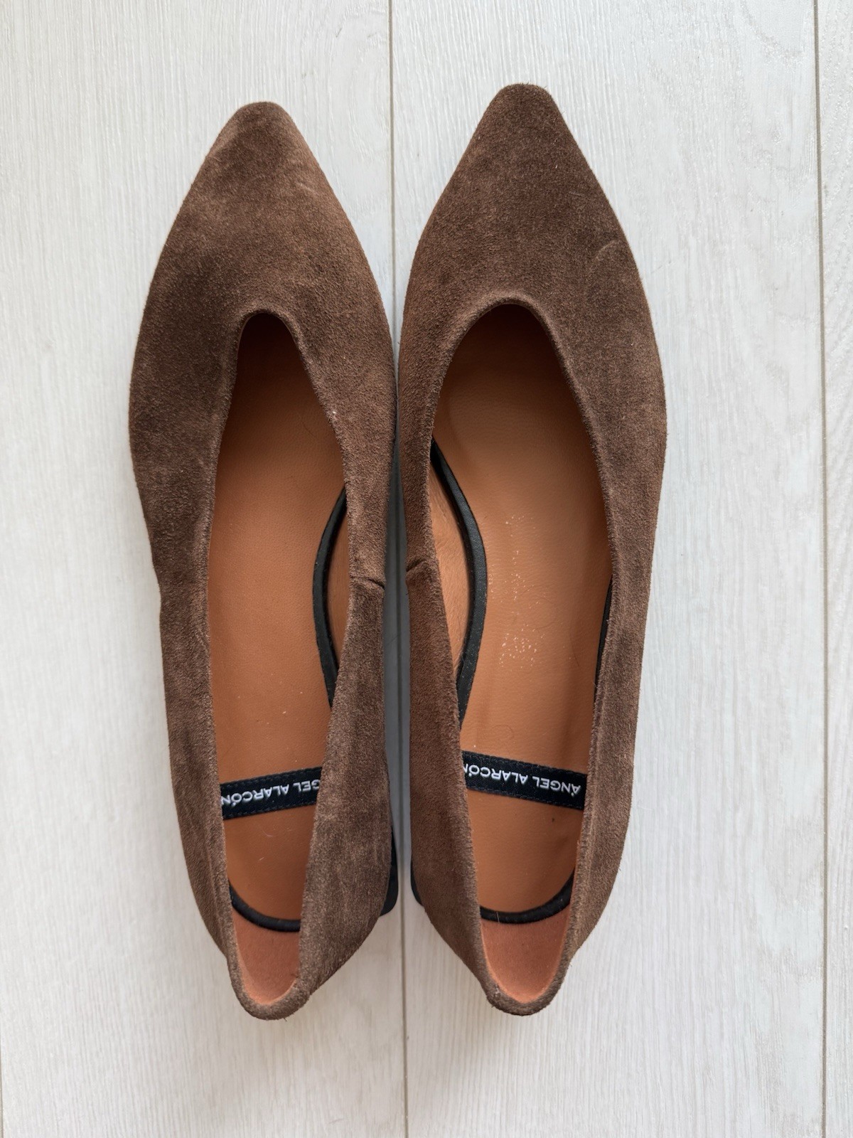 Angel Alarcon Pointed Suede Ballet Flat Size 38 Spain