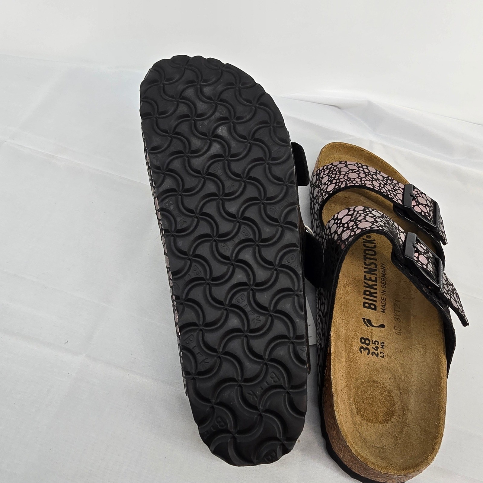 Birkenstock Arizona Magic Galaxy Black Silver Metallic Stones Sandals 38 NEW