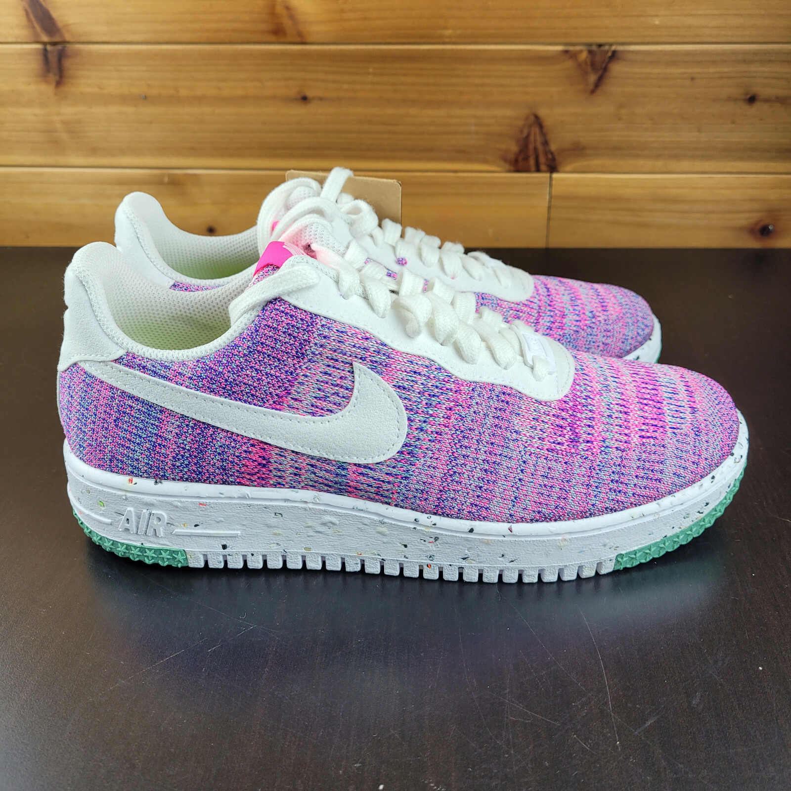 Nike Air Force 1 Crater Flyknit I DC7273 500 Pink Fuchsia Glow Wmn’s Sz 6 No Box