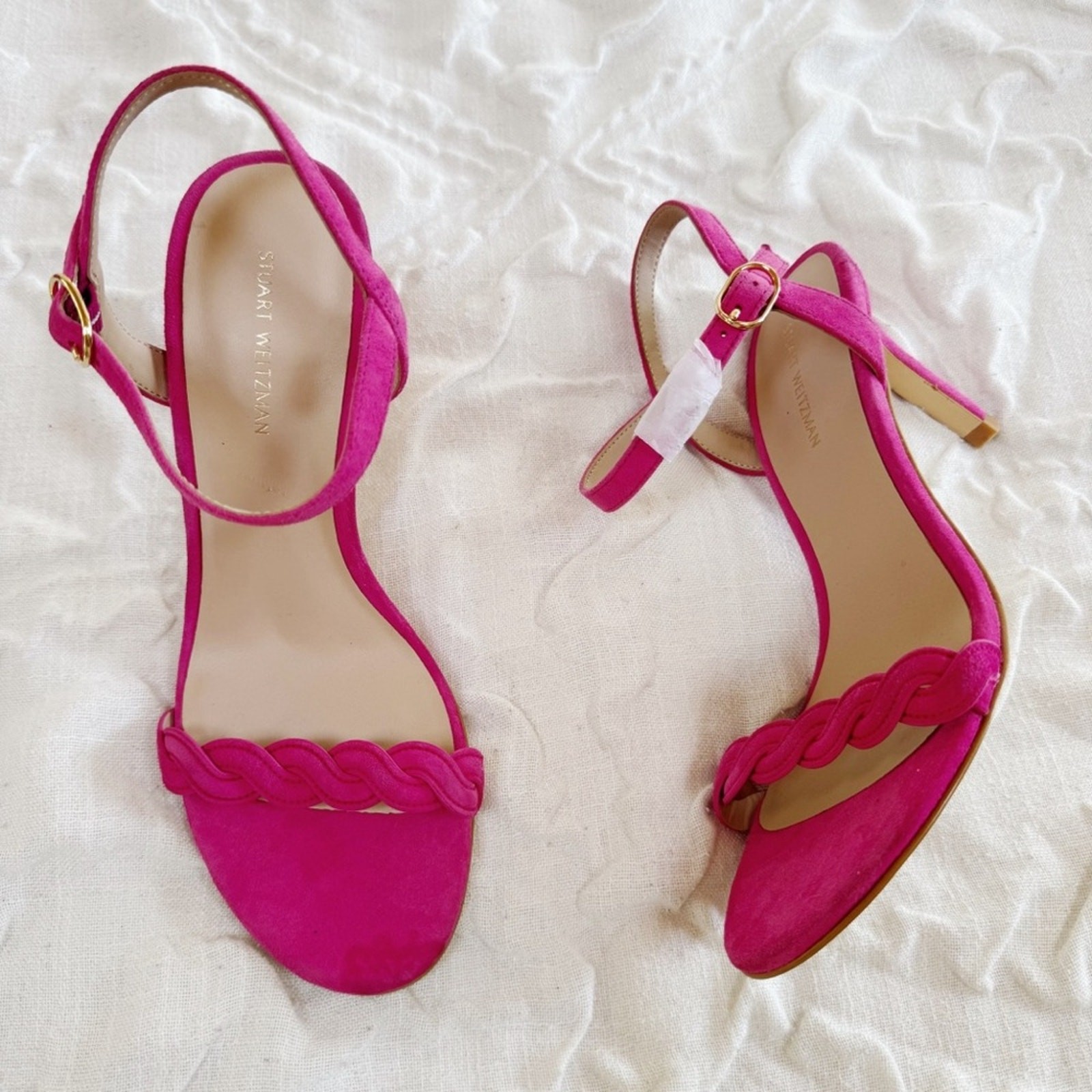 Stuart Weitzman Dancer Twistie 100Suede Sandal In Pink