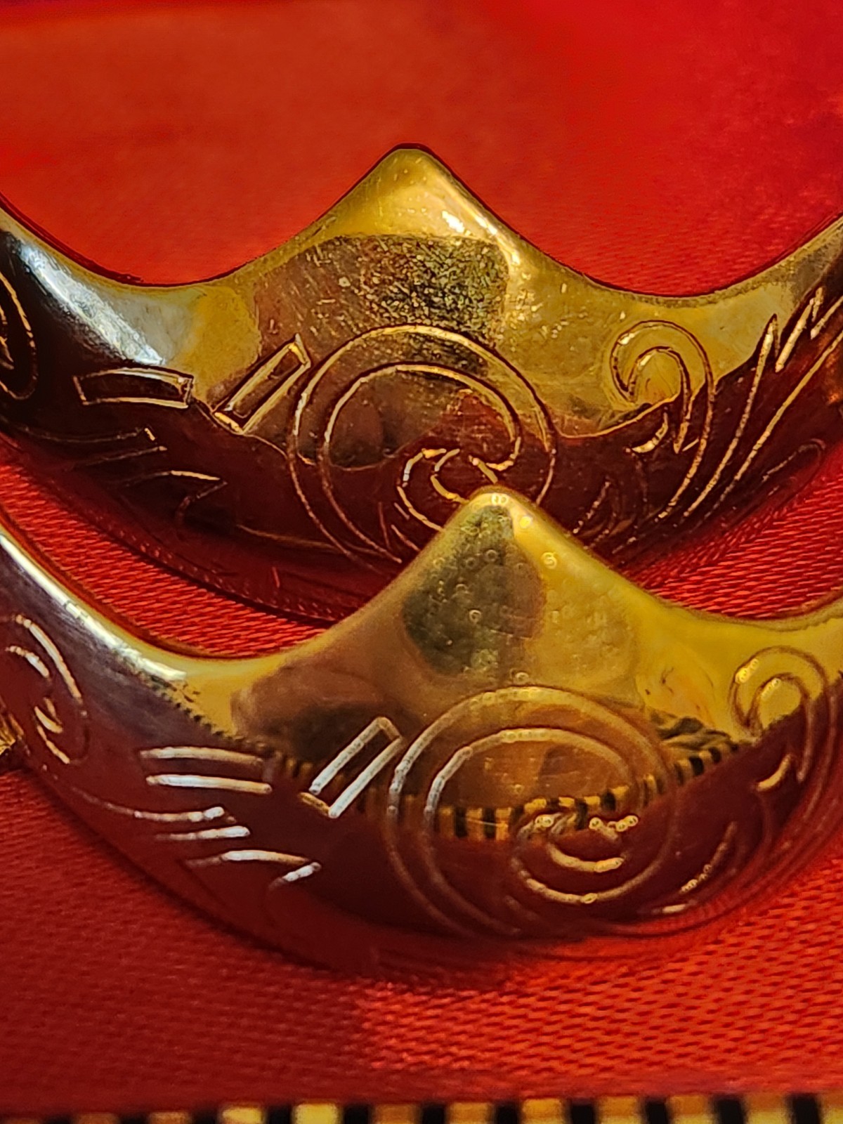Vintage Semi-Round Boot Tips Shinny Gold New In Box Never Put On