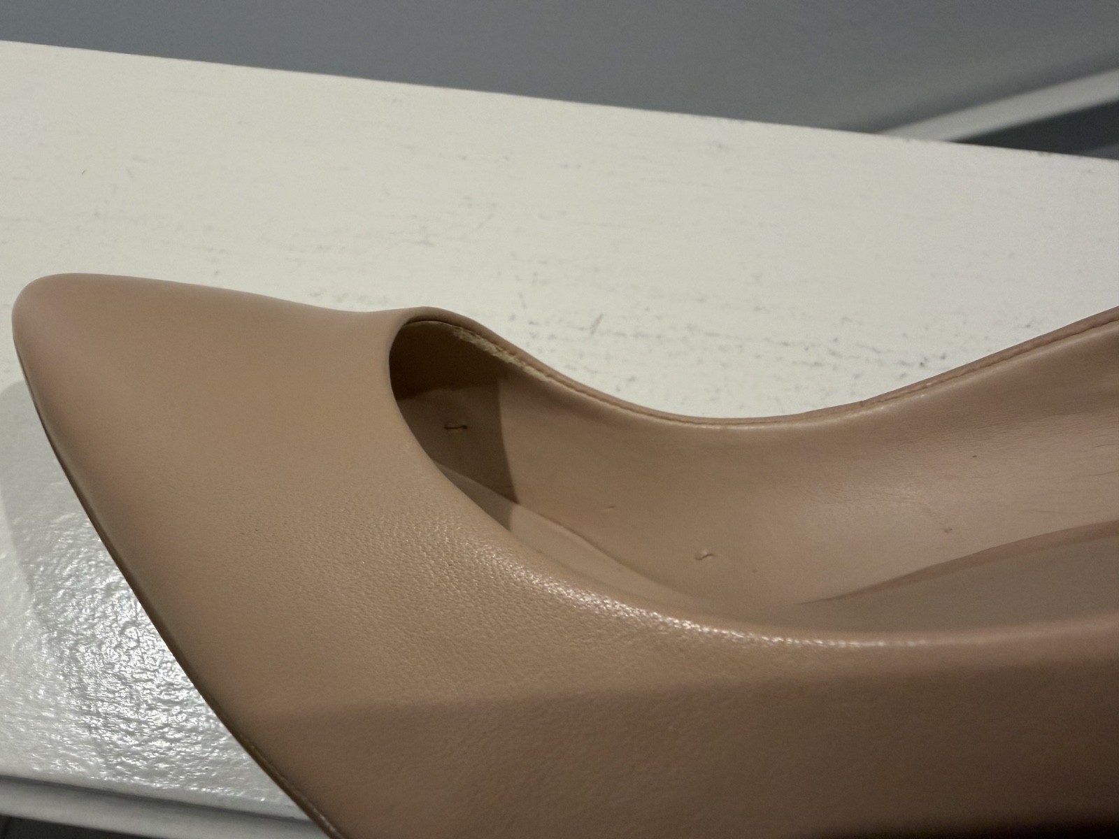 KARL LAGERFELD PARIS Royale Leather Stiletto Pumps – Nude – Size US 7.5 / EU 38