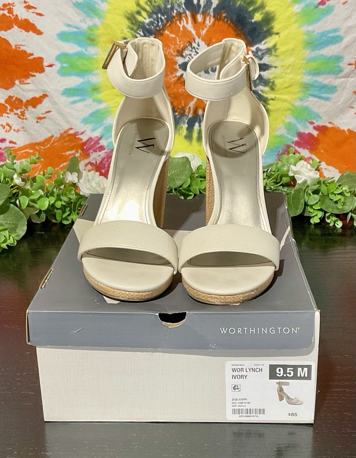 Worthington Women’s Ivory Block Heel Size 9.5M Dress Shoes Classic 4.25” Heel