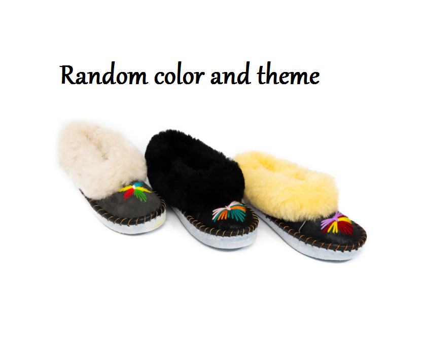 Ladies Leather Wool Winter Huts Shoes Lambskin Slippers ZAKOPIANKI Slippers