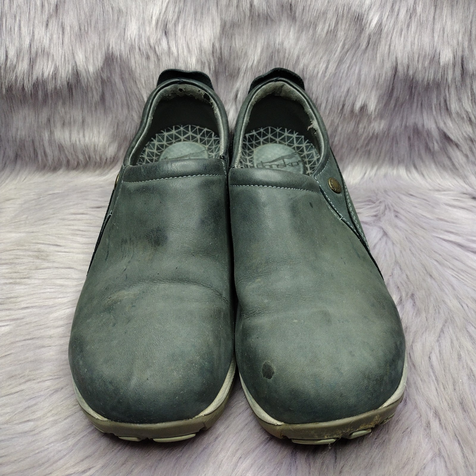 Dansko Women’s Patti Milled Navy Nubuck Leather Slip-On Shoe Size 40 9.5-10