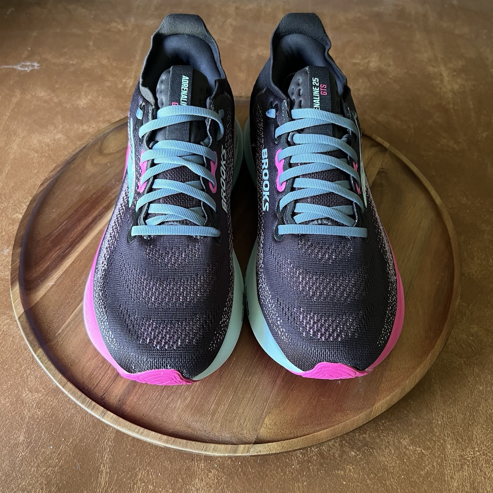 Brooks Adrenaline GTS 25 Supportive Womens 9.5 Black Pink Running Shoes Sneakers