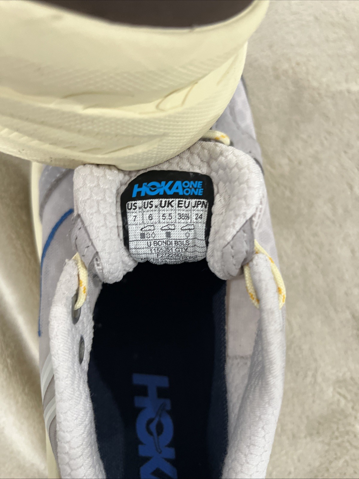 Hoka Bondi B3LS Sneakers Gray Blue Running Shoes Men’s 6 Women’s 7