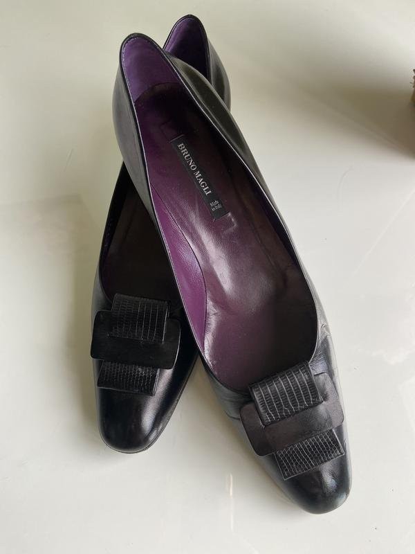 Women Bruno Magli Heels Black Leather 38.5 #M1AV