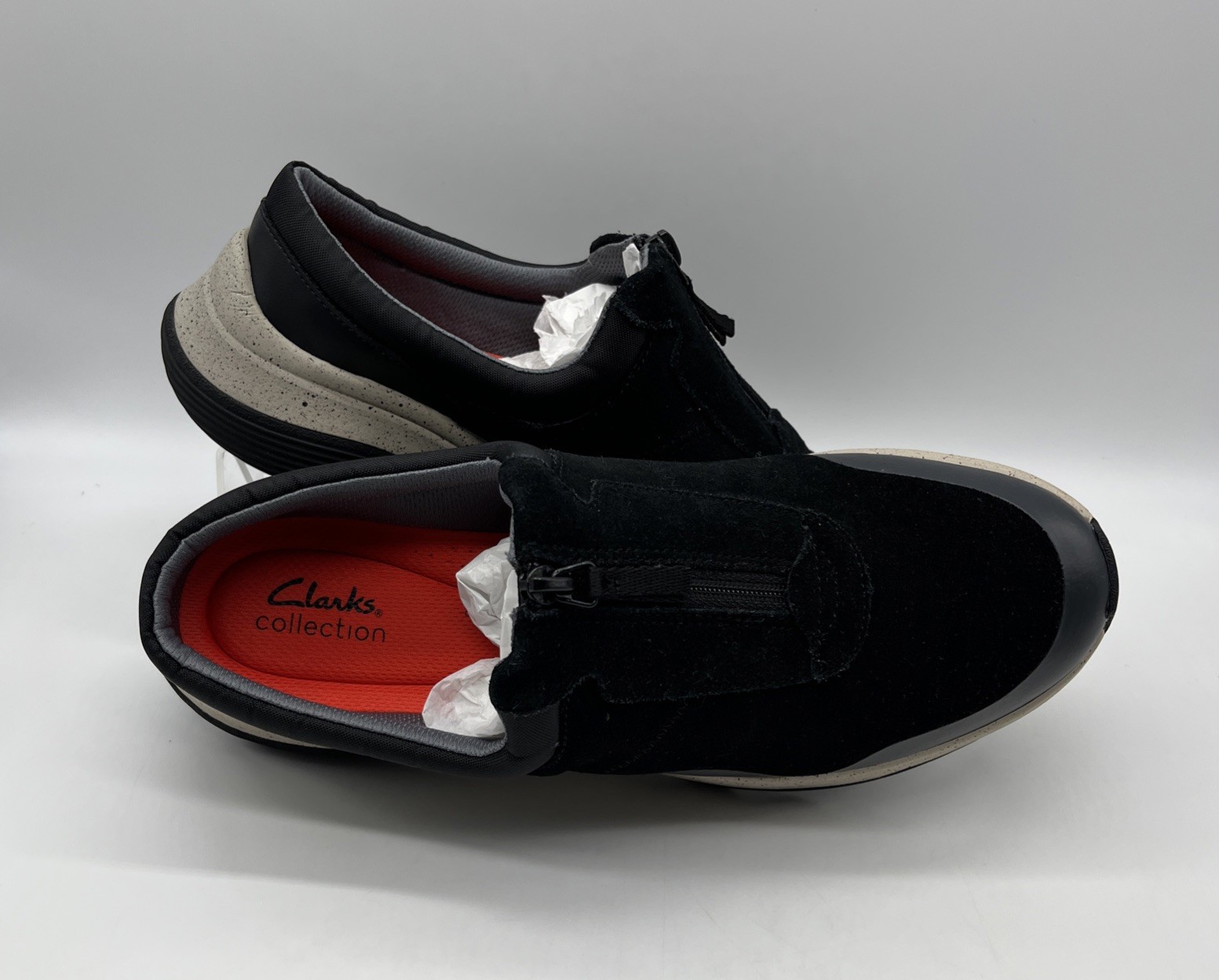 CLARKS Collection Women’s JAUNT WAY Black Suede Slip On Sneaker 🌺 Size 10 W~NIB