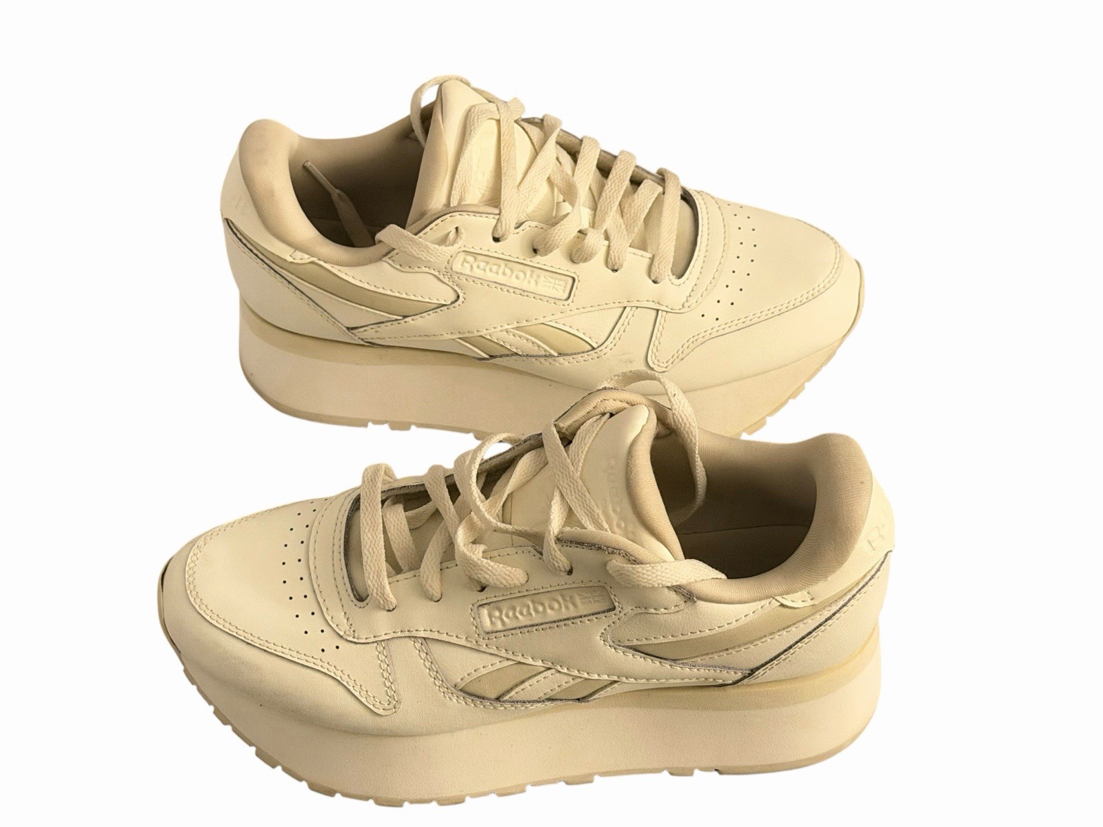 Reebok Classic Triple Lift Womens Shoes Sz 9 Chalk Alabaster Platform Sneakers