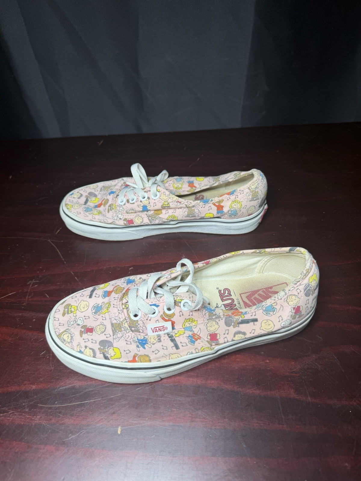 Vans x Peanuts Dance Party Pink Authentic Shoes Women’s 7 Snoopy 2017