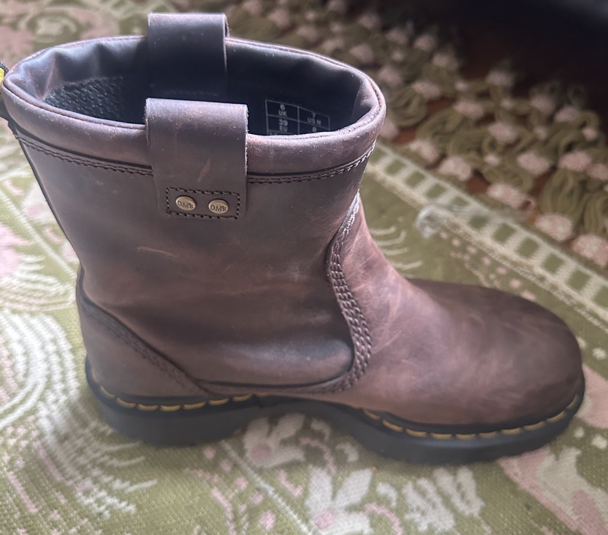 Dr. Martens LA004 Brown Leather Slip-On Ankle Boots Men’s 7 Women’s 8 UK 6 EU 39