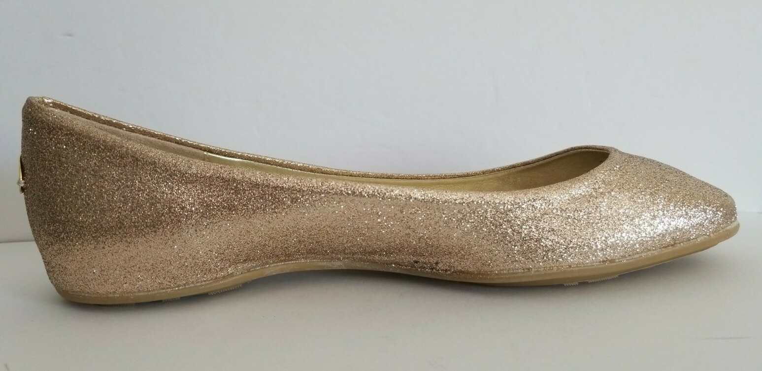 JIMMY CHOO WIT GOLD GLITTER LOGO WEDDING PARTY BALLET FLATS EU 35.5 I LOVE SHOES
