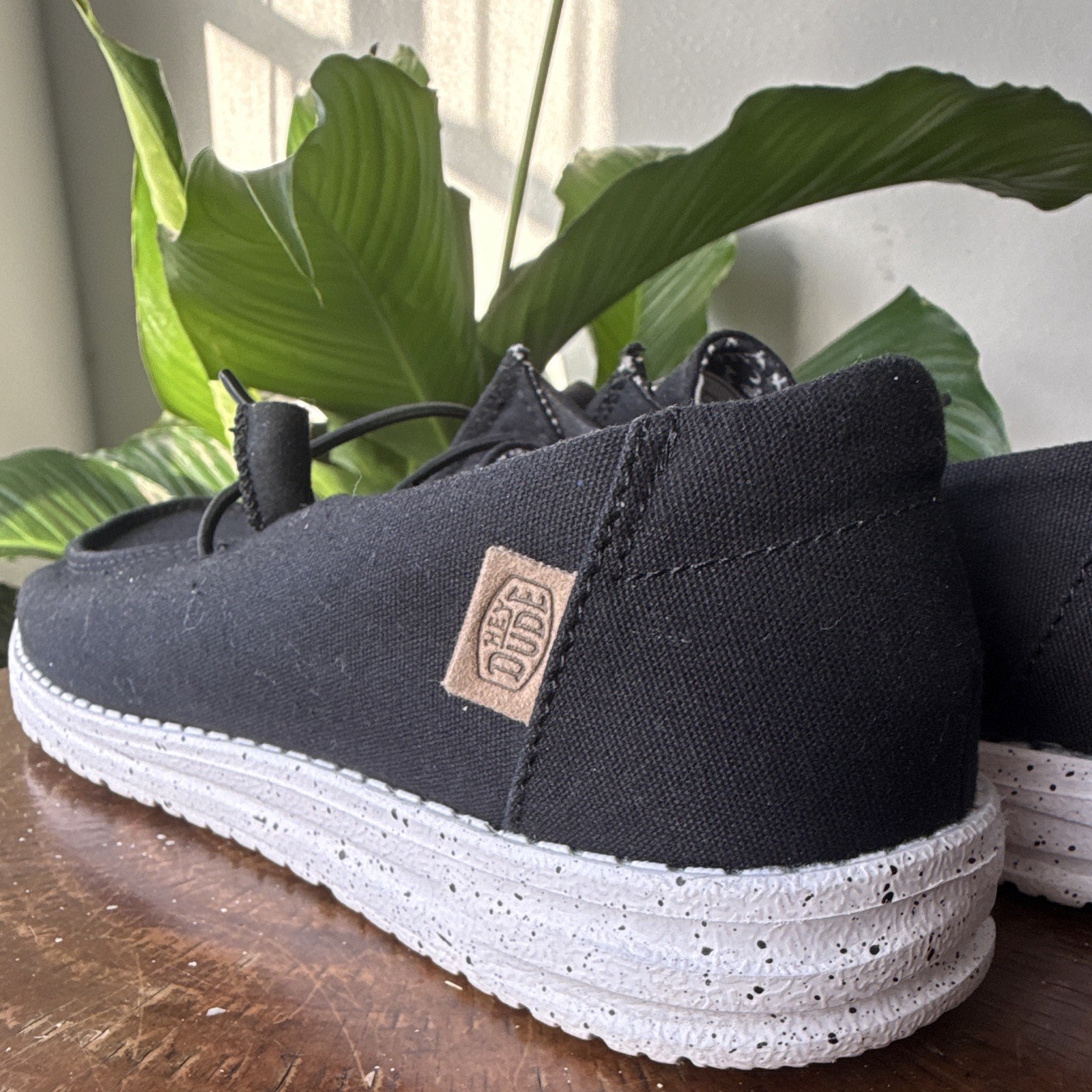 Hey Dude Wendy Black Odyssey Canvas Loafer Black/White Women’s US 8 EU 39 UK 6