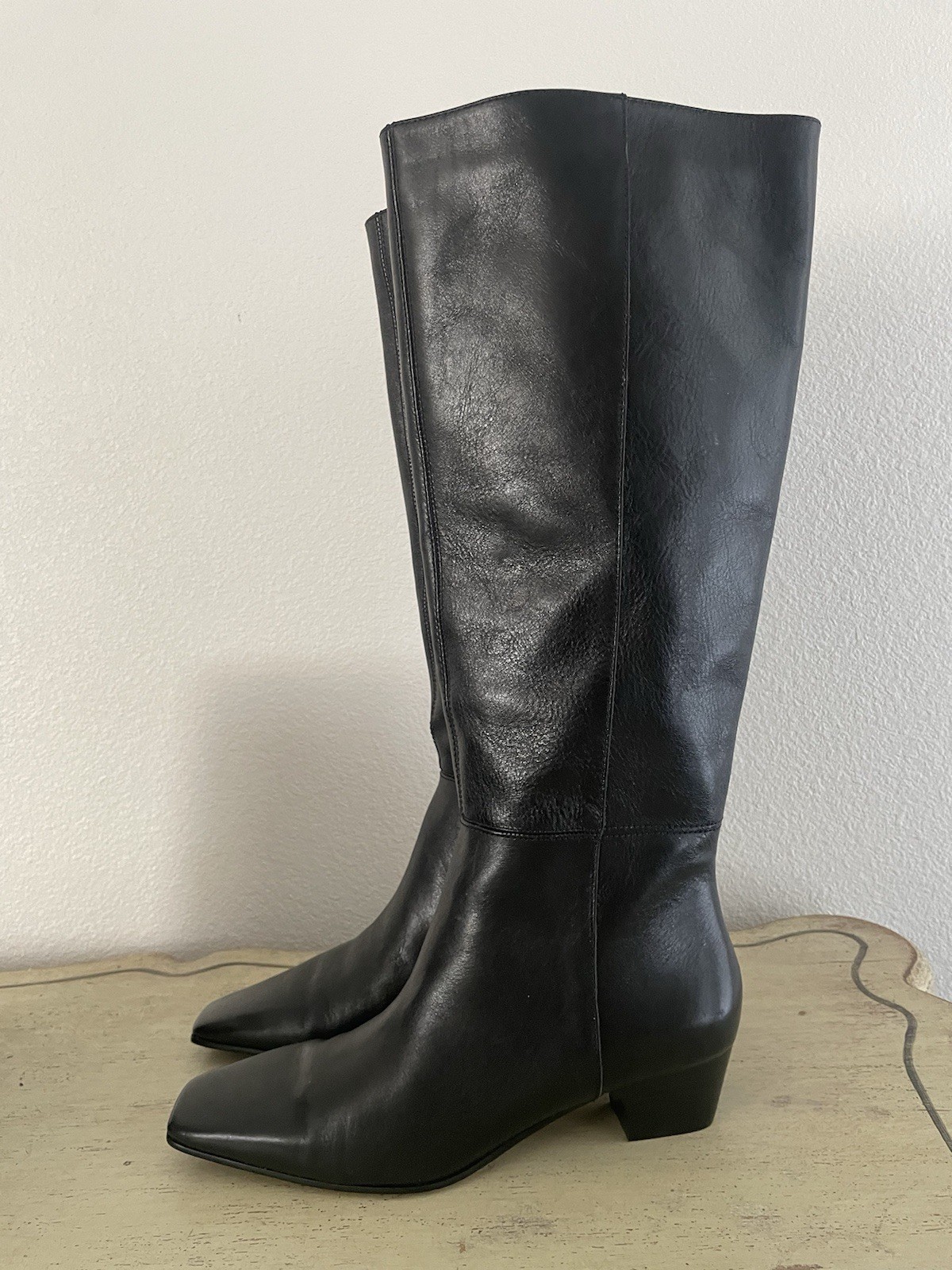 Madewell The Lexie Tall Boot in Black Leather Size 8 $298 NX079
