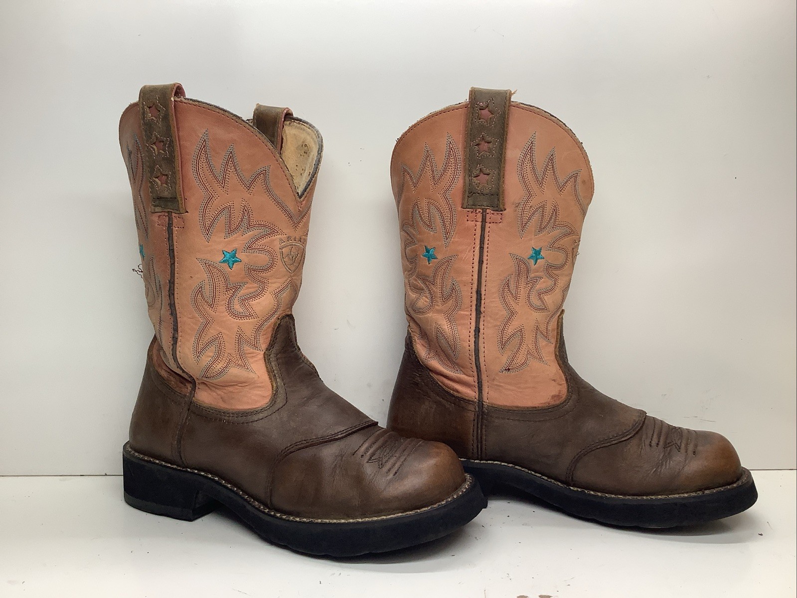 WOMENS ARIAT ATS COWBOY BROWN BOOTS SIZE 7.5 B