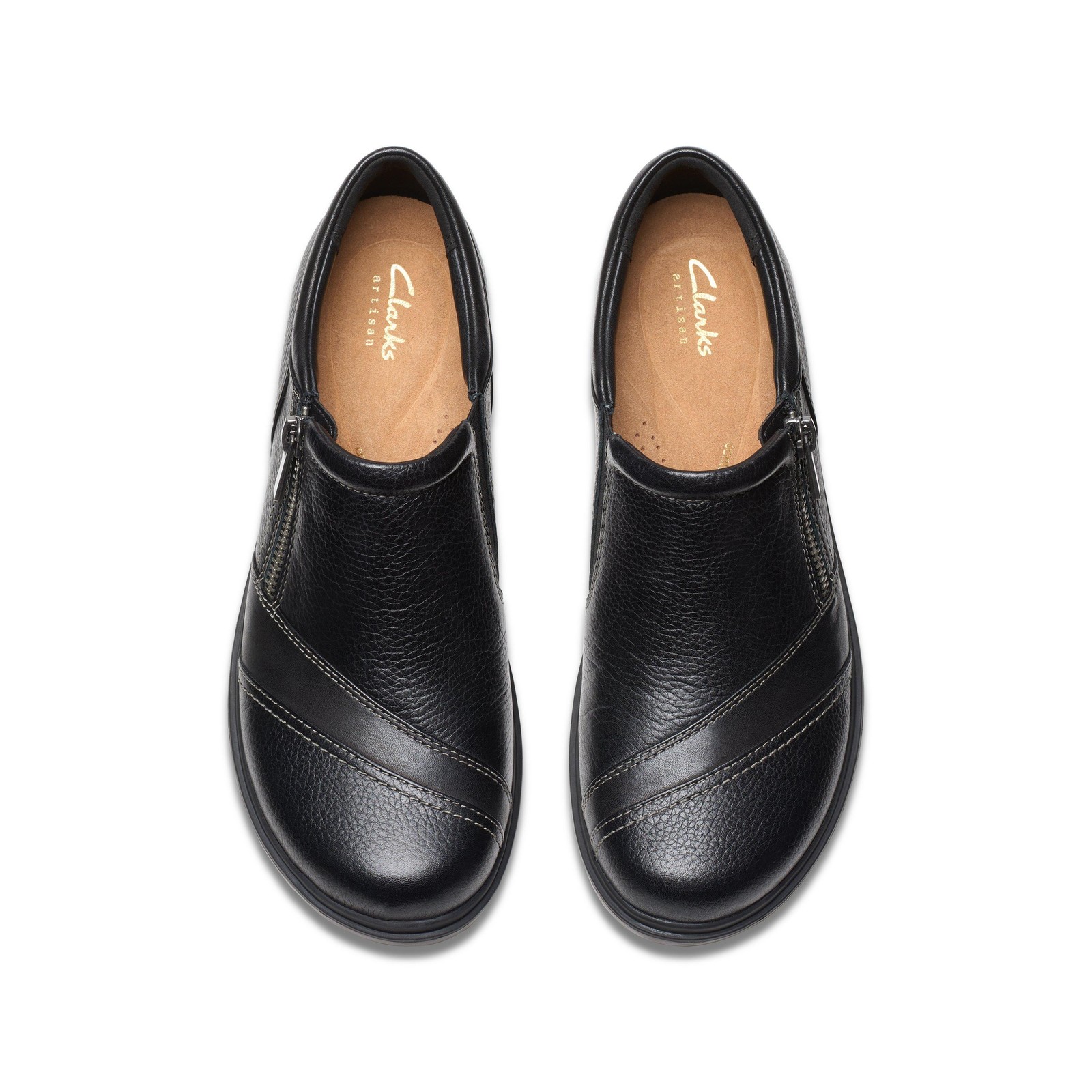 Clarks Womens Certina Pure Black Leather Casual Shoes