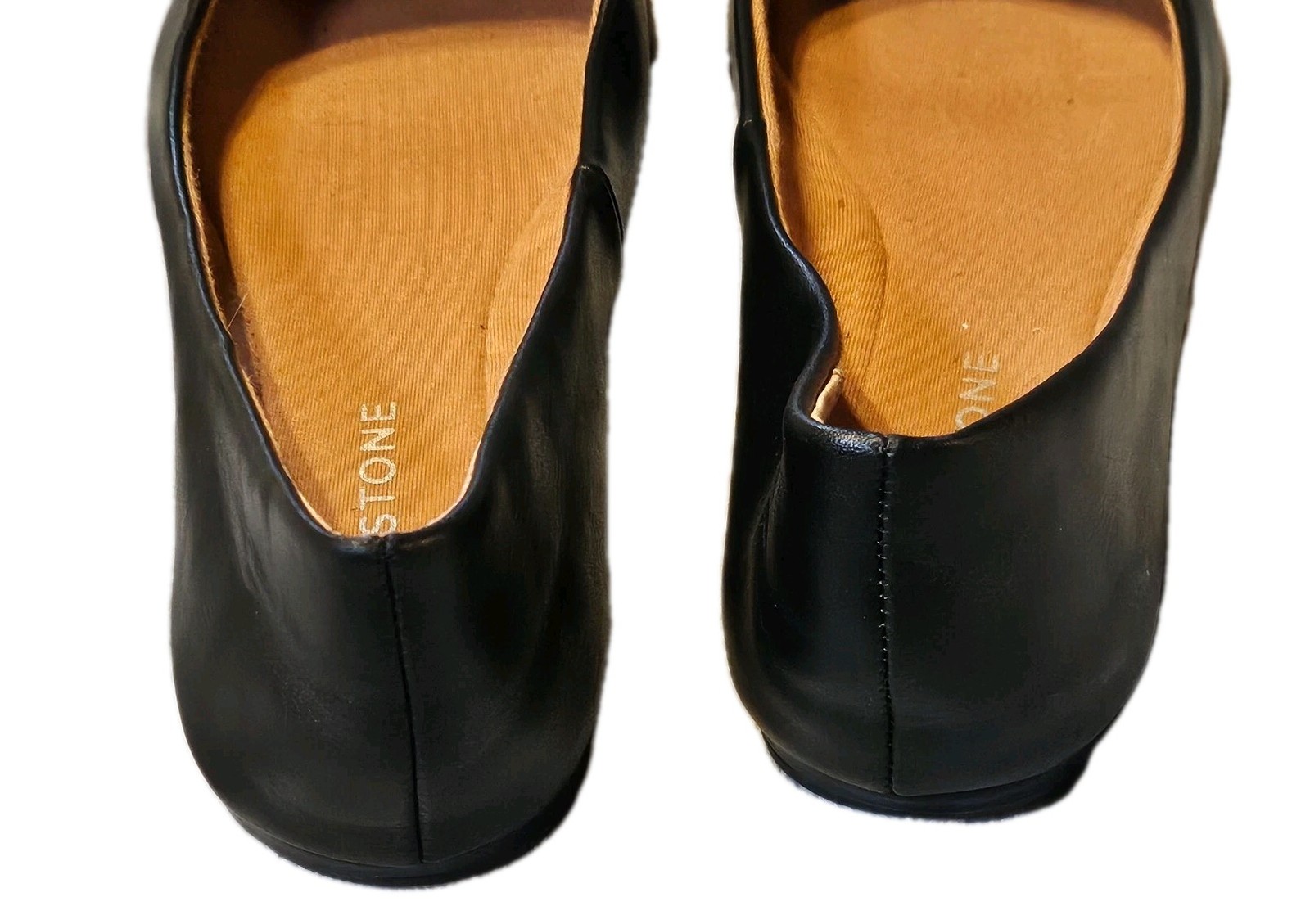 Sun+Stone Microfiber Eliana Black Ballet Flats Retro Size 5 1/2 Casual Workwear