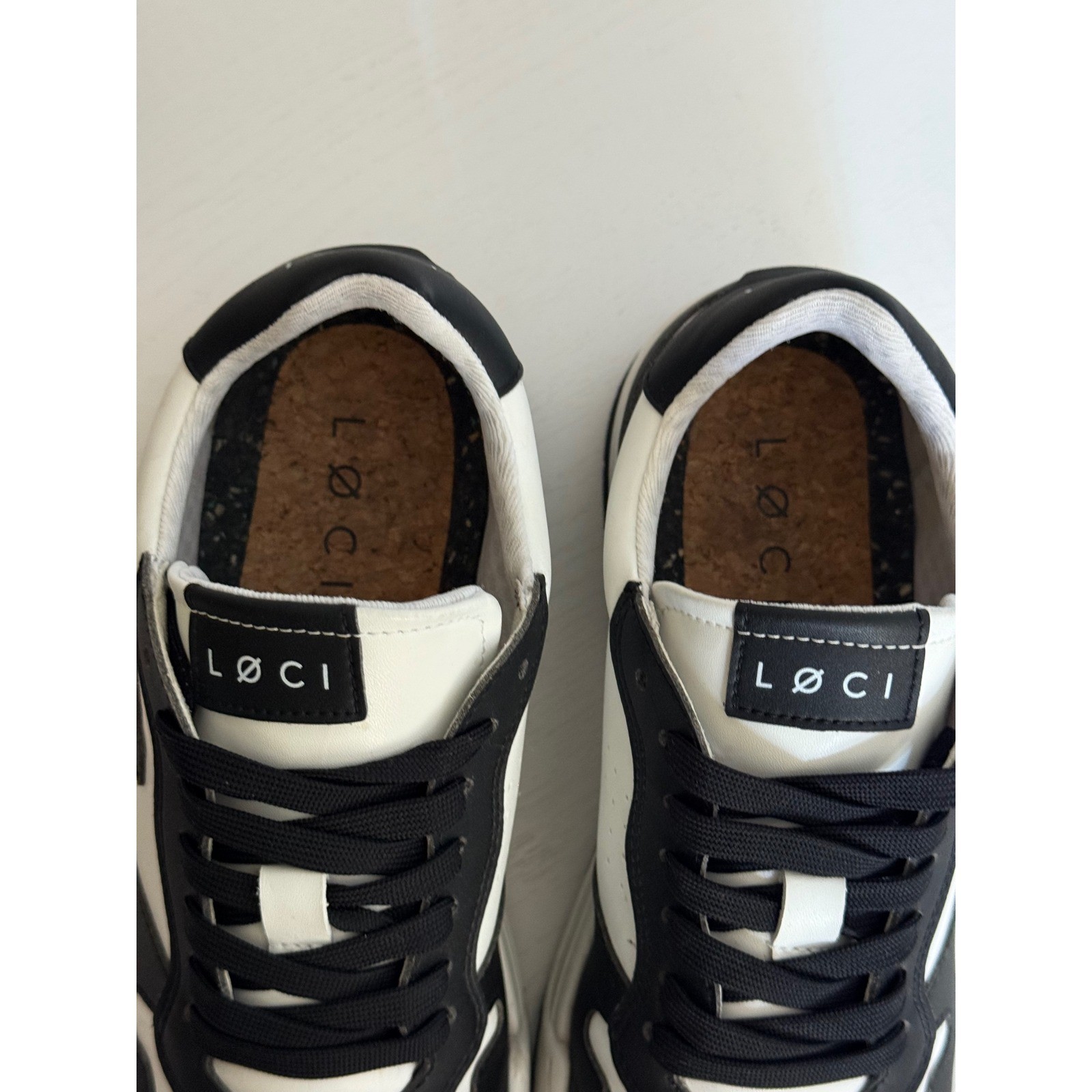 LOCI Atom Vegan Sneakers White Black Low Top Trainers EU39 W 7.5 M 6 LC-003-016