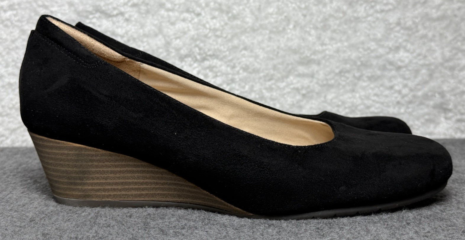 Dr Scholls Women’s BE FLEX Round Toe Wedge Pump Black Size 10W – Wide Width