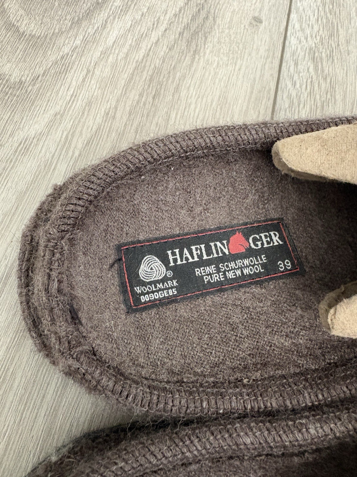 HAFLINGER COFFEE INDOOR WOOL SLIPPERS COMFY SZ US 8 EU 39 Brown Wool