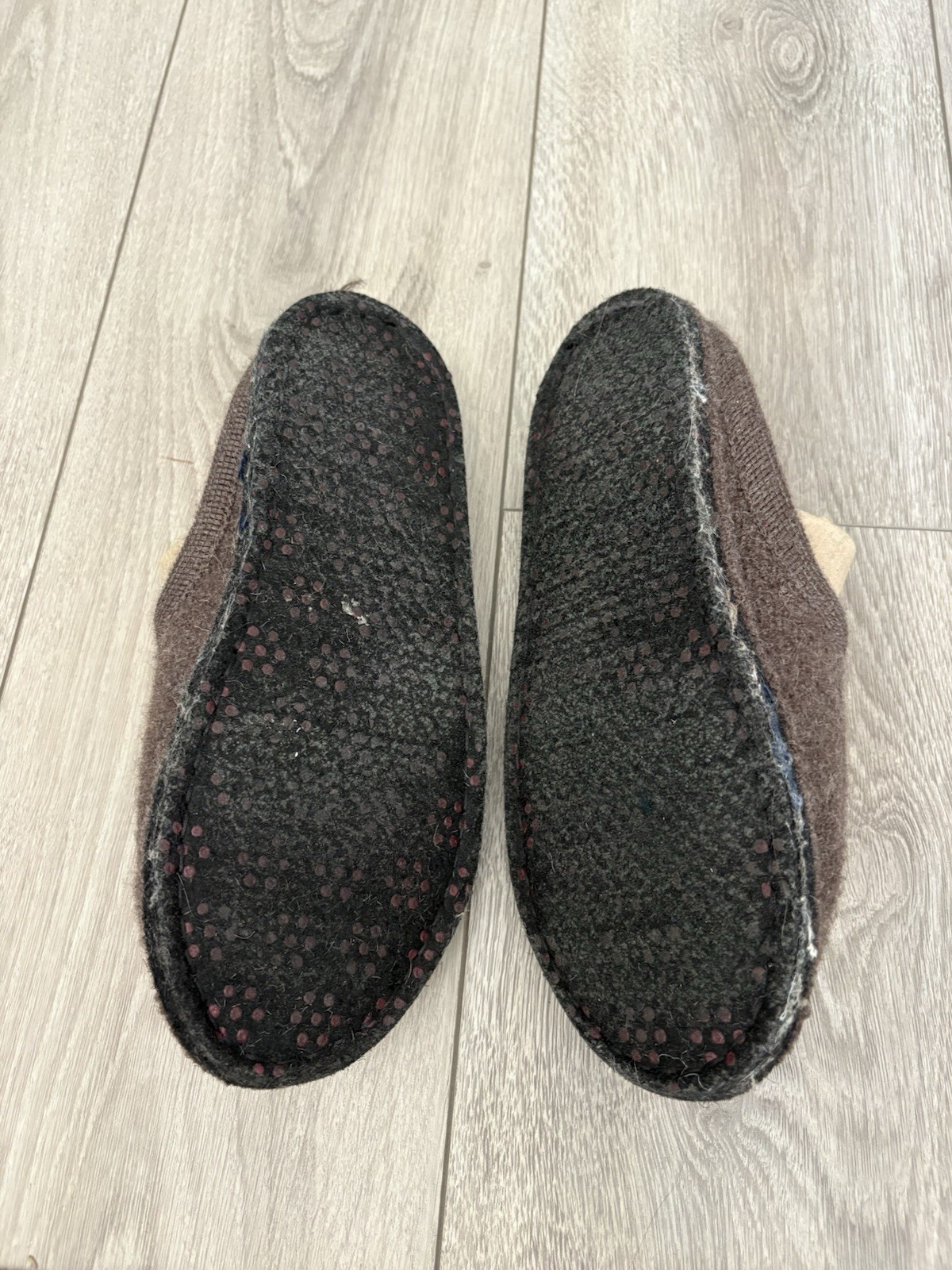 HAFLINGER COFFEE INDOOR WOOL SLIPPERS COMFY SZ US 8 EU 39 Brown Wool