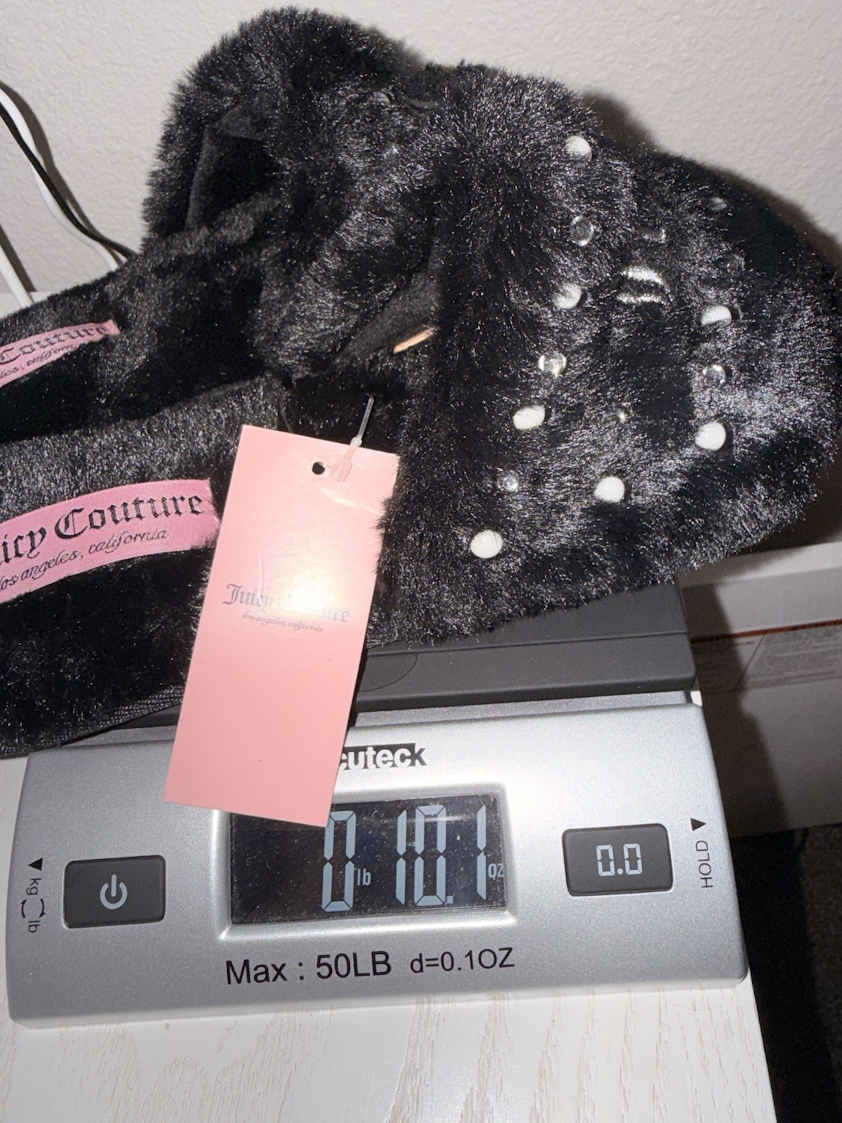 Juicy Couture Women’s Slide Slippers Faux Fur Size Large