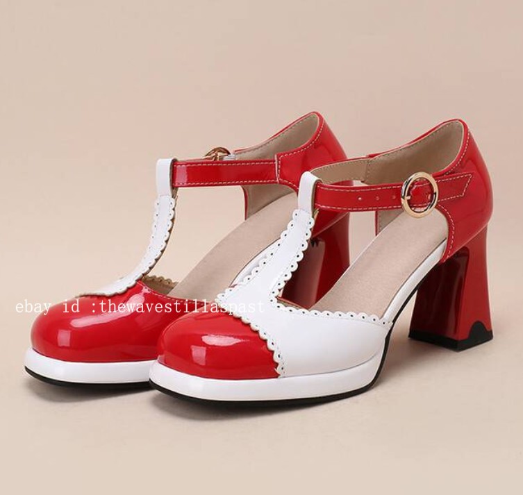 Chic Womens Color Splice Sandals Faux Leather T-strap Casual Dress Party Shoes