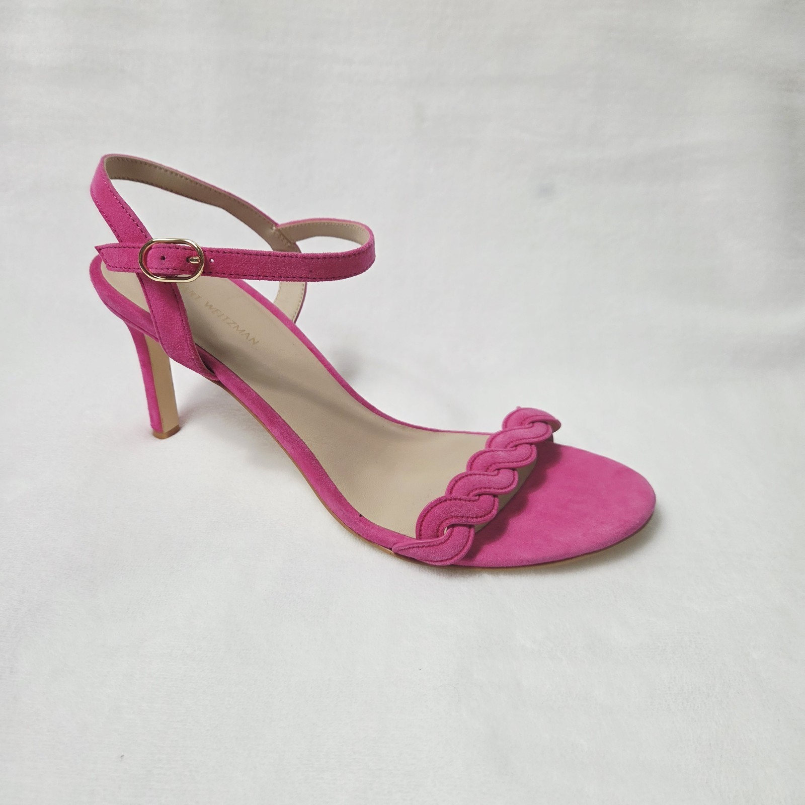 Stuart Weitzman Dancer Twistie 100 Pink Suede Sandal Size 9,5