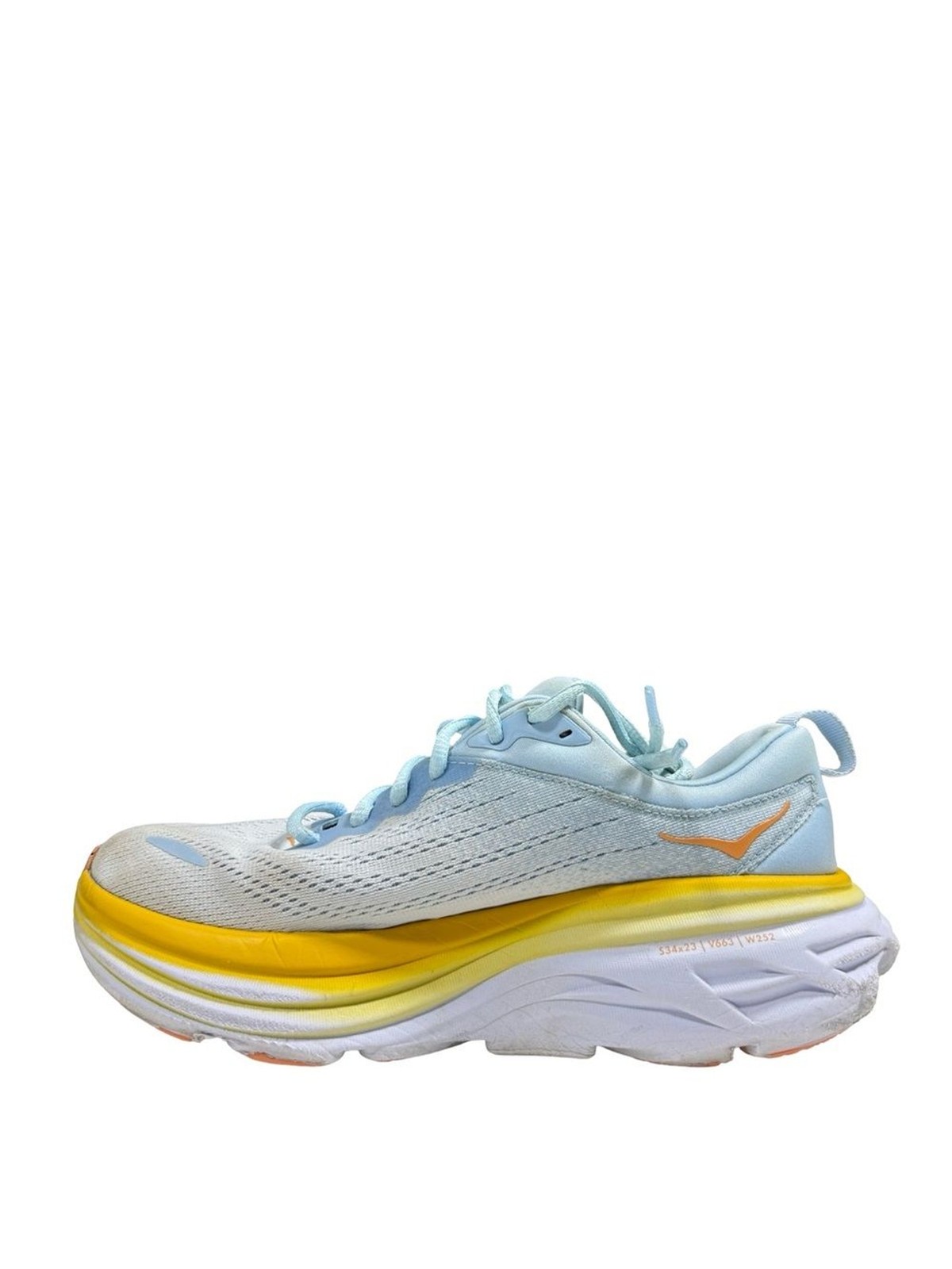 Hoka Bondi 8 Shoes Women Sz 8.5 B Blue Summer Song Running Sneakers 1127952 SSCA
