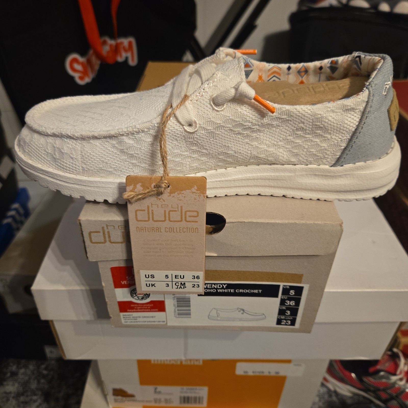 Hey Dude Wendy Boho White Crochet Womens Size 5