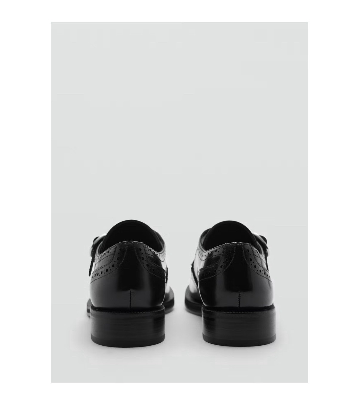 Mango MNG Black Smooth Leather Double Buckle Kiltie Loafer Women’s 9.5 NIB