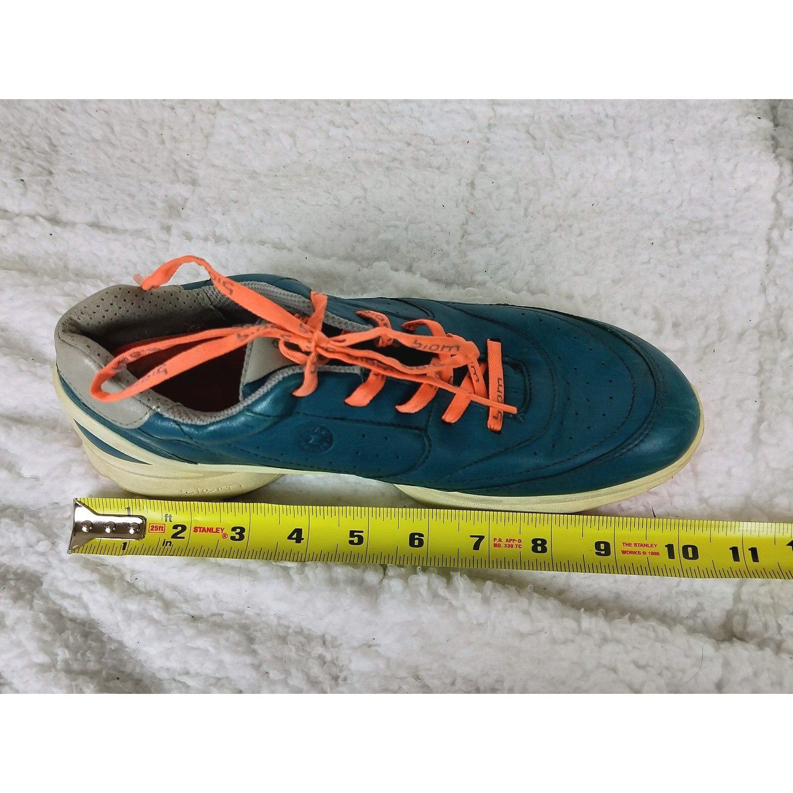 ECCO Yak Leather Biom Natural Motion Walking Shoes Teal Orange