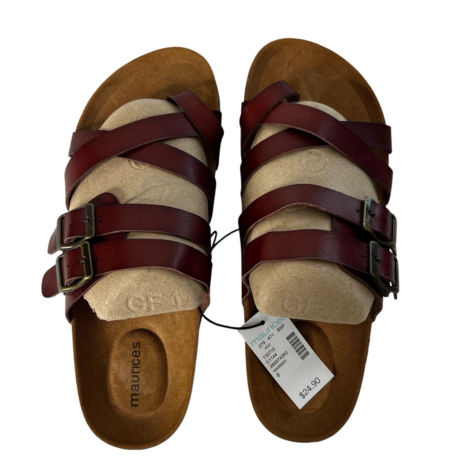 MAURICES Women’s Slip On Sandals Sz 8 Color Brown All Man-Made Materials