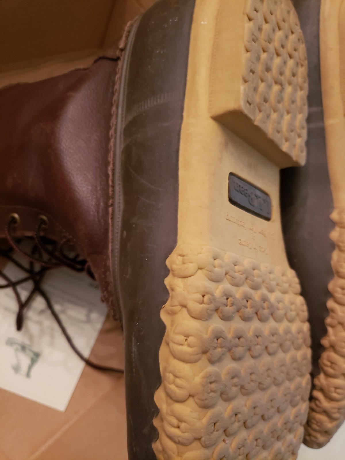 🥾EUC 🥾 L.L. Bean🥾 MENS 8” LLBEAN HUNTING BOOTS Brown LEATHER GoreTex; Size 9M