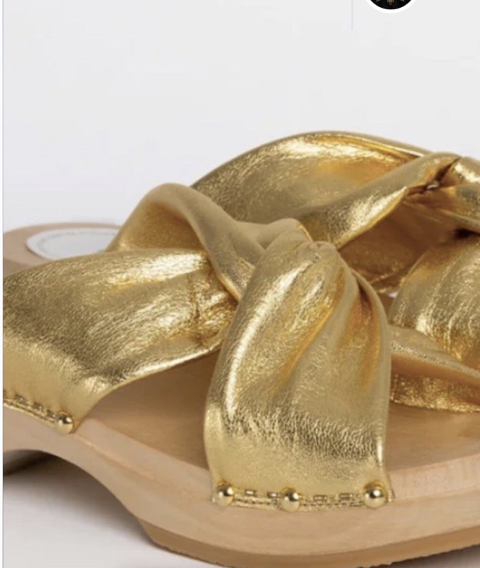 Sabot Youyou YURI LAMINATO GOLD CLOG size 8.5
