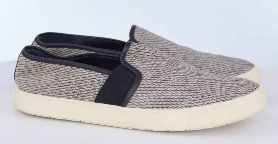 Vince Preston Women’s Textured Loafers Shoes Size 7.5 Gray Blue Striped